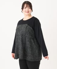 OLKLV37089 eur3(エウルキューブ) 【大きいサイズ】ビスチェドッキングカットソー ブラック(94)