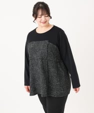 OLKLV37089 eur3(エウルキューブ) 【大きいサイズ】ビスチェドッキングカットソー ブラック(94)