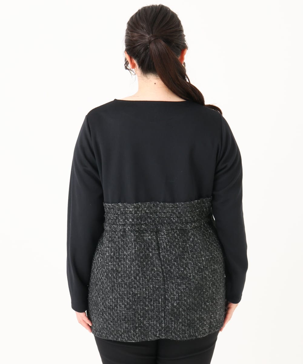 OLKLV37089 eur3(エウルキューブ) 【大きいサイズ】ビスチェドッキングカットソー ブラック(94)