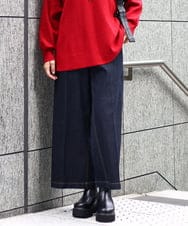 OLLAA08099 eur3(エウルキューブ) 【大きいサイズ】ワイドデニムパンツ ネイビー(57)