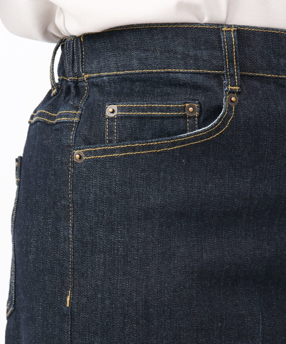 OLLAA08099 eur3(エウルキューブ) 【大きいサイズ】ワイドデニムパンツ ネイビー(57)