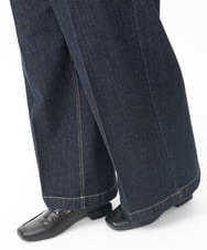 OLLAA08099 eur3(エウルキューブ) 【大きいサイズ】ワイドデニムパンツ ネイビー(57)