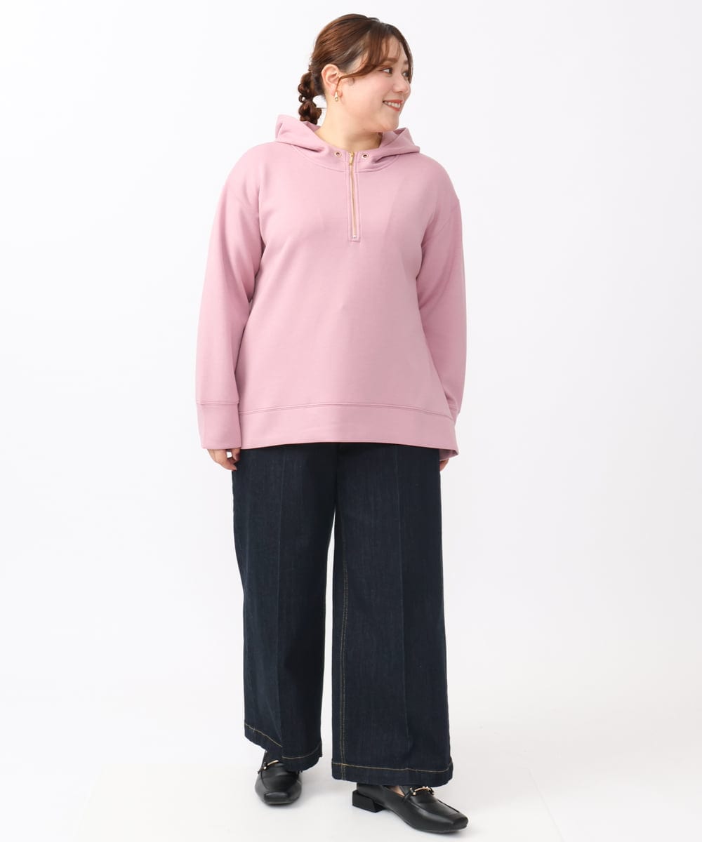 OLLAA08099 eur3(エウルキューブ) 【大きいサイズ】ワイドデニムパンツ ネイビー(57)