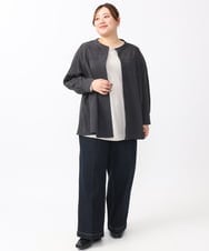 OLLAA08099 eur3(エウルキューブ) 【大きいサイズ】ワイドデニムパンツ ネイビー(57)