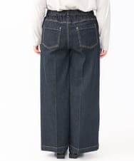 OLLAA08099 eur3(エウルキューブ) 【大きいサイズ】ワイドデニムパンツ ネイビー(57)