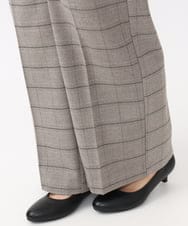 OLLAA15099 eur3(エウルキューブ) 【大きいサイズ】ロイヤルヒートワイドストレートパンツ ライトグレー(91)