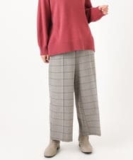 OLLAA15099 eur3(エウルキューブ) 【大きいサイズ】ロイヤルヒートワイドストレートパンツ ライトグレー(91)