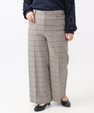 OLLAA15099 eur3(エウルキューブ) 【大きいサイズ】ロイヤルヒートワイドストレートパンツ ライトグレー(91)