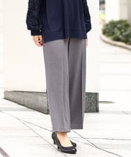 OLLAA15099 eur3(エウルキューブ) 【大きいサイズ】ロイヤルヒートワイドストレートパンツ グレー(92)