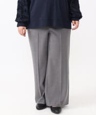 OLLAA15099 eur3(エウルキューブ) 【大きいサイズ】ロイヤルヒートワイドストレートパンツ グレー(92)