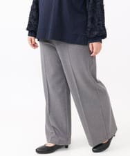 OLLAA15099 eur3(エウルキューブ) 【大きいサイズ】ロイヤルヒートワイドストレートパンツ グレー(92)