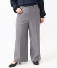 OLLAA15099 eur3(エウルキューブ) 【大きいサイズ】ロイヤルヒートワイドストレートパンツ グレー(92)