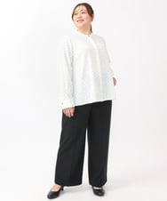 OLLAA15099 eur3(エウルキューブ) 【大きいサイズ】ロイヤルヒートワイドストレートパンツ ブラック(94)