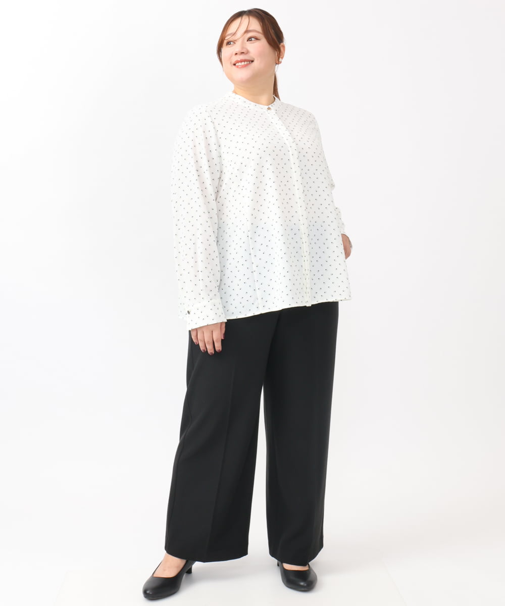OLLAA15099 eur3(エウルキューブ) 【大きいサイズ】ロイヤルヒートワイドストレートパンツ ブラック(94)