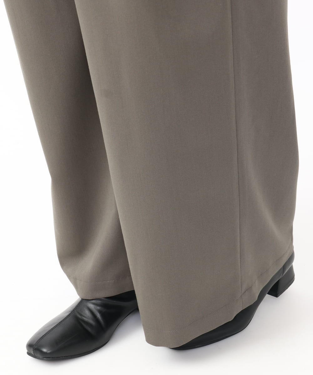 OLLAA26129 eur3(エウルキューブ) 【大きいサイズ】タックワイドパンツ カーキ(36)