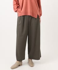 OLLAA26129 eur3(エウルキューブ) 【大きいサイズ】タックワイドパンツ カーキ(36)