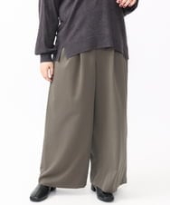 OLLAA26129 eur3(エウルキューブ) 【大きいサイズ】タックワイドパンツ カーキ(36)