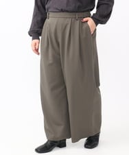 OLLAA26129 eur3(エウルキューブ) 【大きいサイズ】タックワイドパンツ カーキ(36)