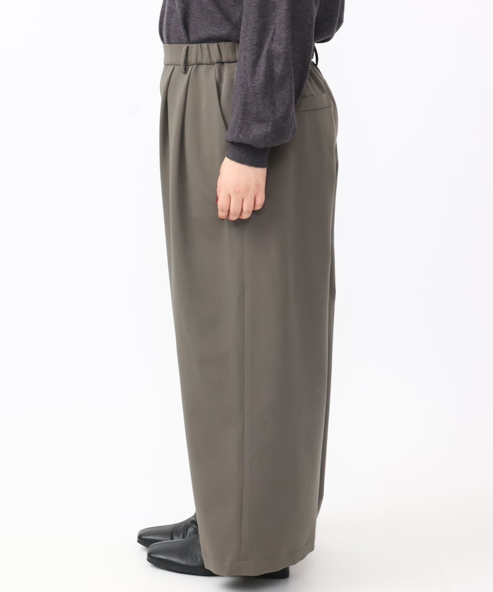 OLLAA26129 eur3(エウルキューブ) 【大きいサイズ】タックワイドパンツ カーキ(36)