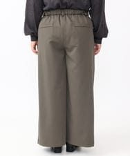 OLLAA26129 eur3(エウルキューブ) 【大きいサイズ】タックワイドパンツ カーキ(36)