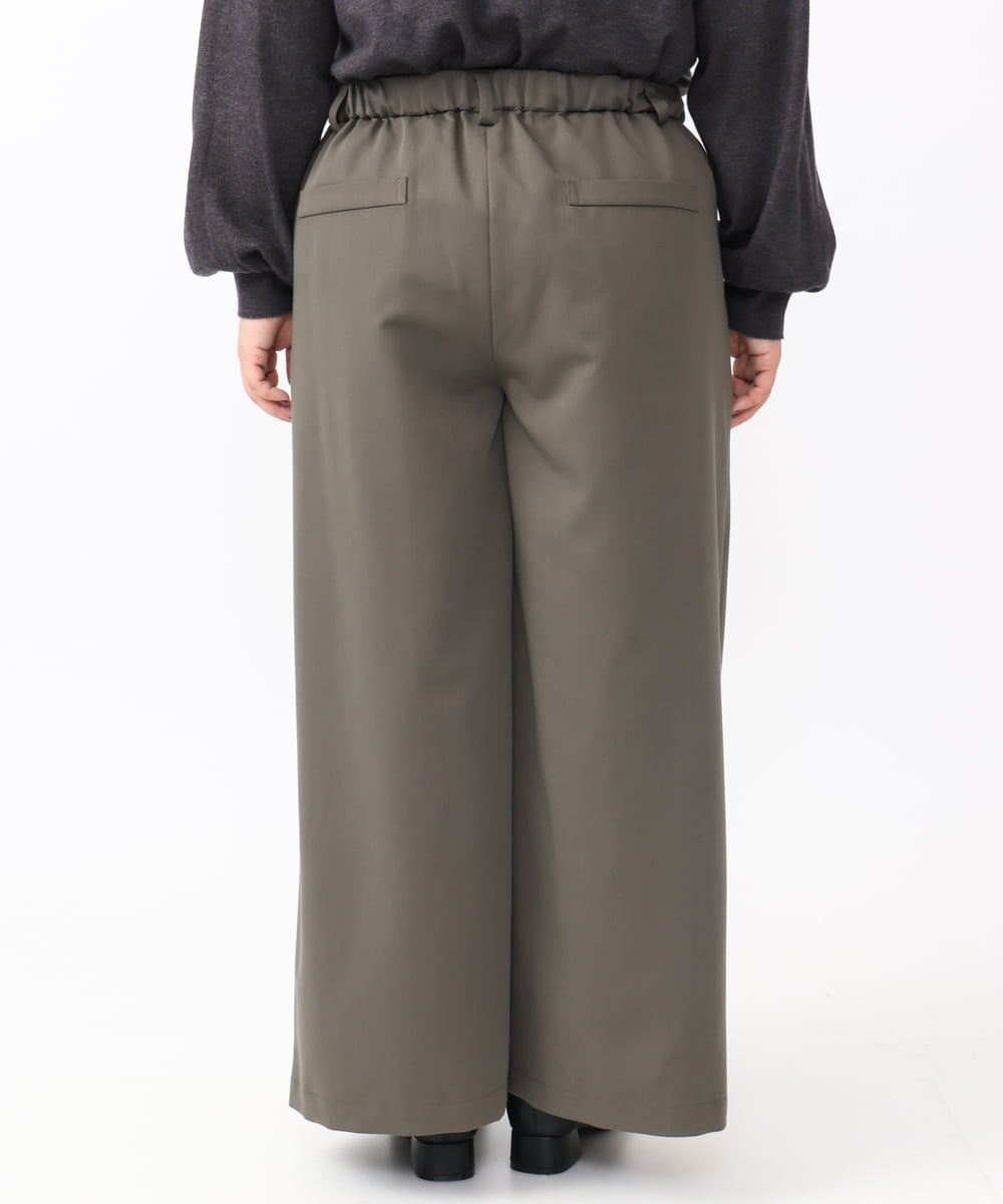 OLLAA26129 eur3(エウルキューブ) 【大きいサイズ】タックワイドパンツ カーキ(36)