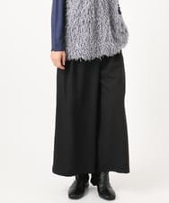 OLLAA26129 eur3(エウルキューブ) 【大きいサイズ】タックワイドパンツ ブラック(94)