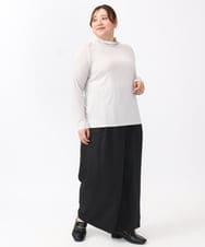 OLLAA26129 eur3(エウルキューブ) 【大きいサイズ】タックワイドパンツ ブラック(94)