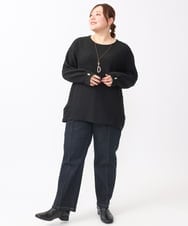 OLLAA32109 eur3(エウルキューブ) 【大きいサイズ】ストレートデニム ネイビー(57)