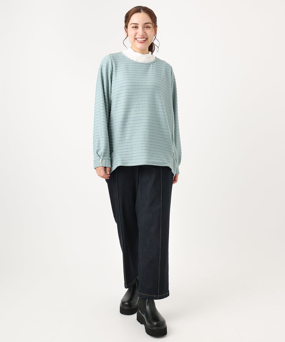 OLLAA32109 eur3(エウルキューブ) 【大きいサイズ】ストレートデニム ネイビー(57)