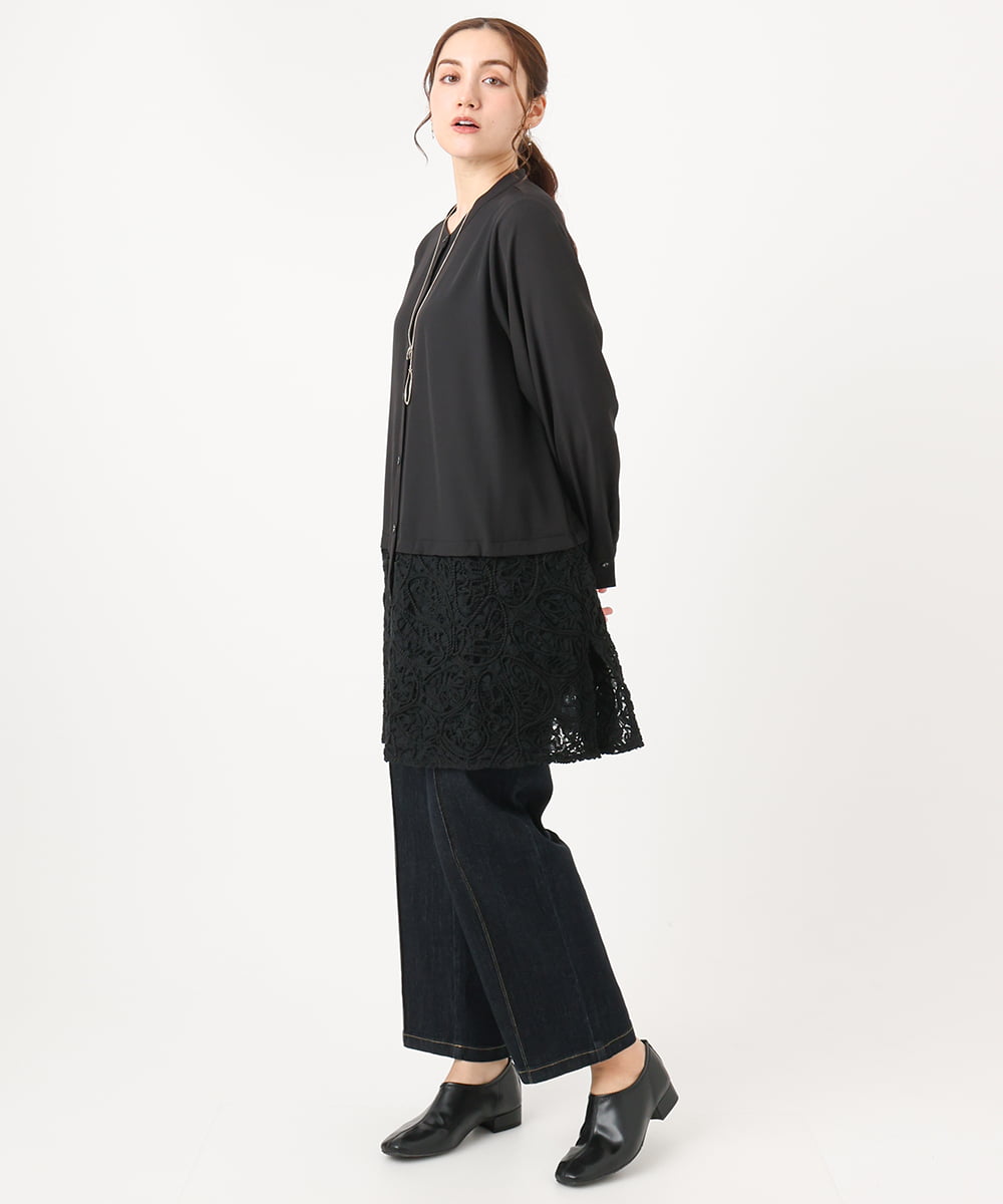OLLAA32109 eur3(エウルキューブ) 【大きいサイズ】ストレートデニム ネイビー(57)