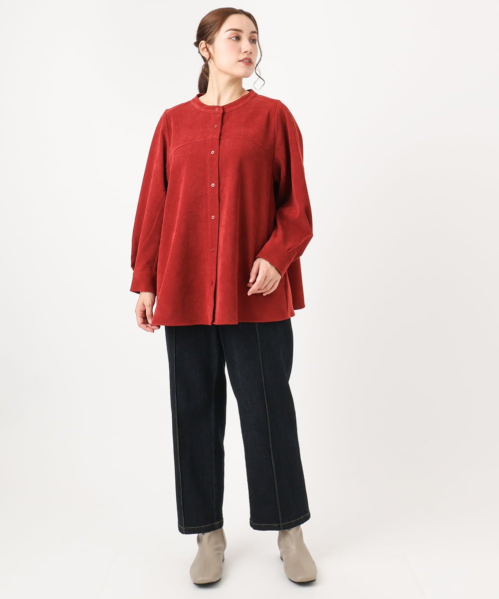 OLLAA32109 eur3(エウルキューブ) 【大きいサイズ】ストレートデニム ネイビー(57)
