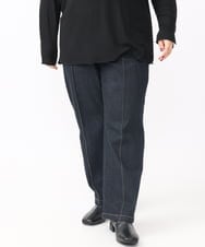 OLLAA32109 eur3(エウルキューブ) 【大きいサイズ】ストレートデニム ネイビー(57)