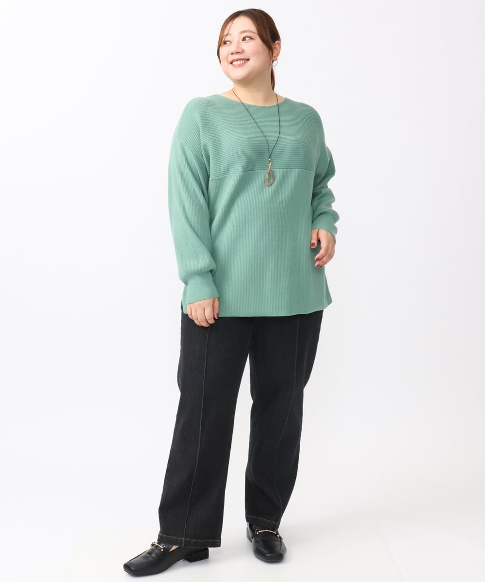 OLLAA32109 eur3(エウルキューブ) 【大きいサイズ】ストレートデニム ブラック(94)