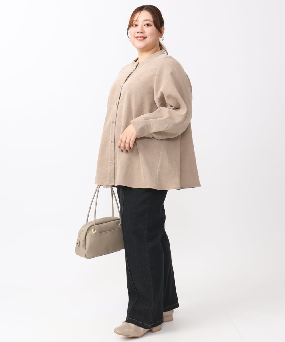 OLLAA32109 eur3(エウルキューブ) 【大きいサイズ】ストレートデニム ブラック(94)