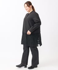 OLLAA32109 eur3(エウルキューブ) 【大きいサイズ】ストレートデニム ブラック(94)