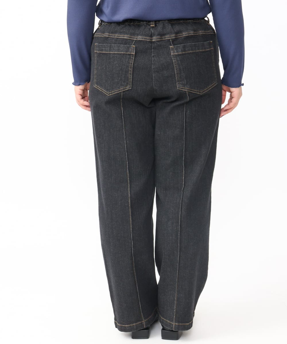 OLLAA32109 eur3(エウルキューブ) 【大きいサイズ】ストレートデニム ブラック(94)