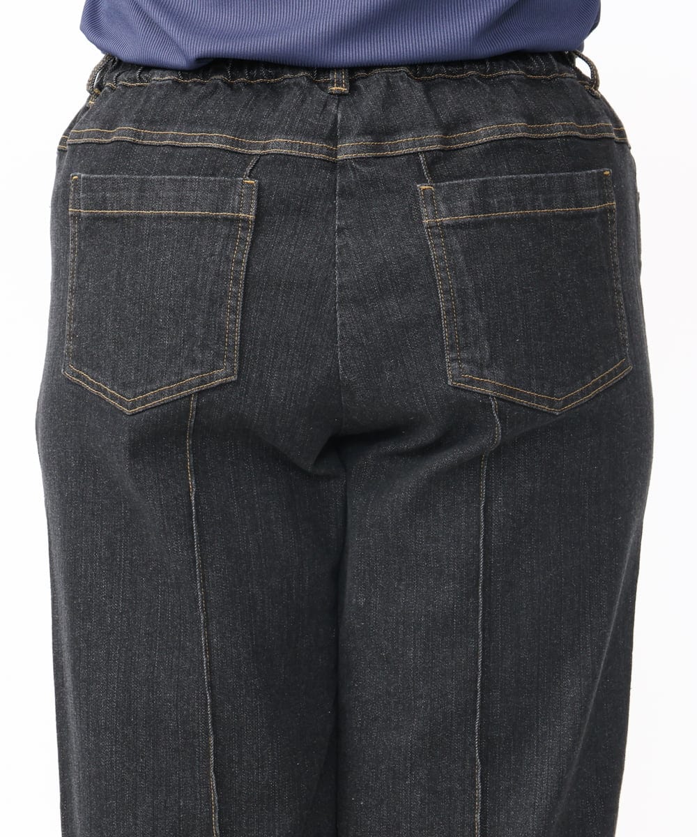 OLLAA32109 eur3(エウルキューブ) 【大きいサイズ】ストレートデニム ブラック(94)