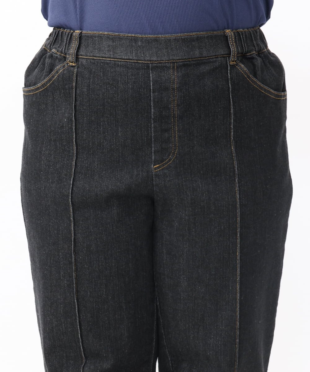 OLLAA32109 eur3(エウルキューブ) 【大きいサイズ】ストレートデニム ブラック(94)