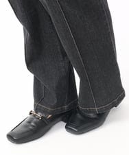 OLLAA32109 eur3(エウルキューブ) 【大きいサイズ】ストレートデニム ブラック(94)