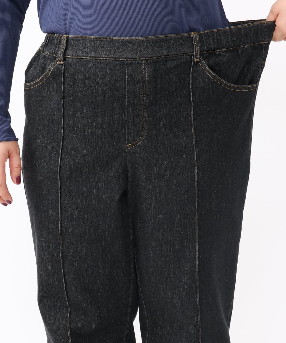 OLLAA32109 eur3(エウルキューブ) 【大きいサイズ】ストレートデニム ブラック(94)