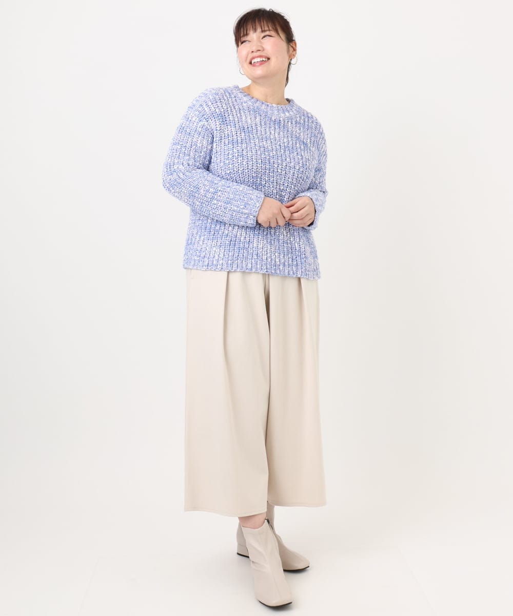 OLLAD06099 eur3(エウルキューブ) 【大きいサイズ】ウール調キュロットパンツ アイボリー(80)