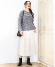 OLLAD06099 eur3(エウルキューブ) 【大きいサイズ】ウール調キュロットパンツ アイボリー(80)