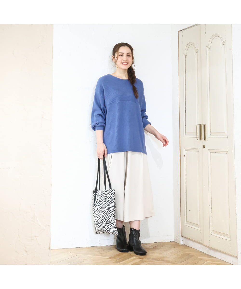 OLLAD06099 eur3(エウルキューブ) 【大きいサイズ】ウール調キュロットパンツ アイボリー(80)