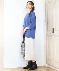 OLLAD06099 eur3(エウルキューブ) 【大きいサイズ】ウール調キュロットパンツ アイボリー(80)