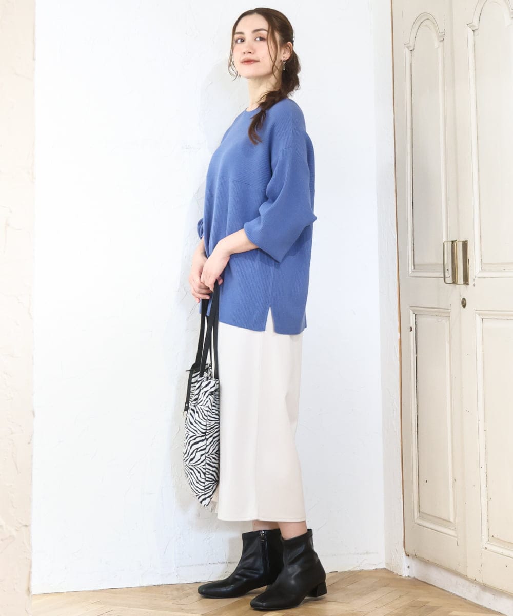 OLLAD06099 eur3(エウルキューブ) 【大きいサイズ】ウール調キュロットパンツ アイボリー(80)