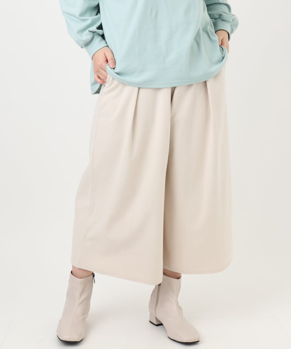 OLLAD06099 eur3(エウルキューブ) 【大きいサイズ】ウール調キュロットパンツ アイボリー(80)