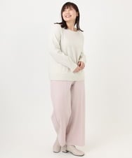 OLLAD11099 eur3(エウルキューブ) 【大きいサイズ】ロイヤルヒート裏起毛ワイドパンツ ライトピンク(01)