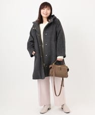 OLLAD11099 eur3(エウルキューブ) 【大きいサイズ】ロイヤルヒート裏起毛ワイドパンツ ライトピンク(01)