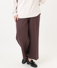 OLLAD11099 eur3(エウルキューブ) 【大きいサイズ】ロイヤルヒート裏起毛ワイドパンツ ダークブラウン(87)