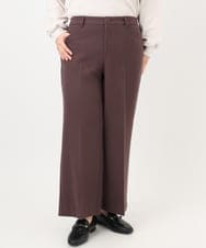 OLLAD11099 eur3(エウルキューブ) 【大きいサイズ】ロイヤルヒート裏起毛ワイドパンツ ダークブラウン(87)